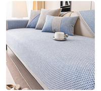 LJISEHG Funda Protectora de sofá de Lino y algodón Suave, Antideslizante, de 1 a 4 plazas, for seccional en Forma de U/L(Blue,90 * 180cm)