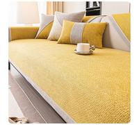 LJISEHG Funda Protectora de sofá de Lino y algodón Suave, Antideslizante, de 1 a 4 plazas, for seccional en Forma de U/L(Yellow,70 * 150cm)