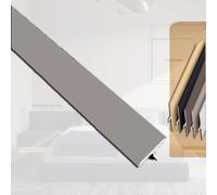 LJISEHG Moldura en T de aluminio for borde de puerta - Perfiles de transición for suelos laminados y baldosas, perfil de unión negro, divisor plano for umbral de puerta(Gray,Wide 2.2cm/0.87in)