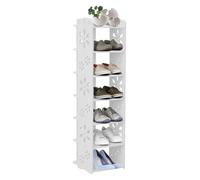 LJISEHG Zapatero Delgado, Organizador De Zapatos Que Ahorra Espacio, Estante De Almacenamiento Alto for Apartamento, Entrada Y Pasillo(White with Openwork Pattern,7 Tier Standard)