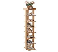LJISEHG Zapatero Delgado, Organizador De Zapatos Que Ahorra Espacio, Estante De Almacenamiento Alto for Apartamento, Entrada Y Pasillo(Wood Colour,8 Tier Standard)