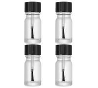 LJJCSFF 4 botellas vacías de esmalte de uñas de 5 ml con cepillo, frascos de esmalte de uñas, botellas de aceite de uñas recargables, recipientes de aceite de cutícula para uñas