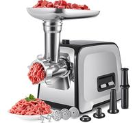 LJLAO Embutidora de Salchichas eléctrica de Acero, picadora de Carne Comercial, con Placas de molienda y Tubos de Relleno de extrusión en Espiral, para Uso Comercial en la Cocina doméstica,b