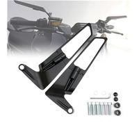 LJLBFB Retrovisores Moto para Yamaha MT 07 / FZ 07 / Tracer 700, Ajuste De 360 Grados Espejos Moto Stealth Winglet, Espejos Retrovisores Moto, con Tornillos De 8 mm Y 10 mm,A/White Glass