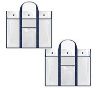 Ljmyy Bolsa transparente grande con asa y bolsa de almacenamiento impermeable para obras de arte, gráficos y enseñanza, multiusos