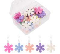 Ljmyy Caja de 20 enhebradores de aguja de alambre en forma de flor, herramienta de guía de hilo para máquina de coser a mano, bordado de ojos pequeños, kit simple, cambiador automático, bucle de