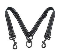 Ljmyy Correa ajustable doble para perro para agarre antideslizante, correa extensible para 2 correas de entrenamiento para perros que no se enredan