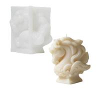 Ljmyy Elegante molde de vela con forma de cabeza de caballo con columna romana, juego de manualidades de silicona para velas perfumadas para decoración del hogar