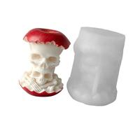 Ljmyy Molde de silicona con forma de calavera de Halloween para hacer jabón y manualidades