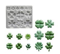 Ljmyy Molde de silicona hecho a mano con diseño de tréboles de cuatro hojas, accesorios pequeños perfectos para hacer joyas, manualidades de resina