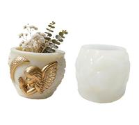 Ljmyy Molde de silicona para hormigón, candelabro, soporte de silicona para suculentas, macetas de cemento, yeso