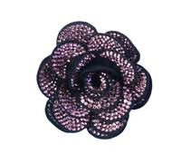 LJRPUPY Broche de flores de rosa para mujer, broches de flores de camelia de cristal, broches de baile, banquete, boda, accesorios de ropa para el cabello, One Size, arte de tela, arte de tela