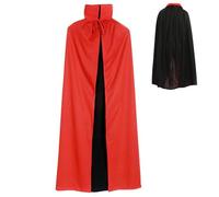 LJTXX Capa de Vampira, Capa de Halloween, Vampir Disfraz de Halloween, Doble Cara Cloa, Capaa de Vampiro con Vestido Rojo Reversible, Disfraz para Fiesta Familiar 90m