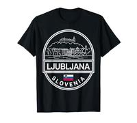 Ljubljana Eslovenia Panel Emblema Viaje Souvenir Camiseta