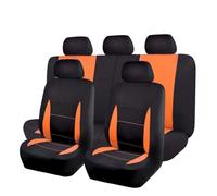 LJWAN 9 Piezas Fundas Asientos Coche Juego para KIA Sportage 2018-2020, Juego Completo de Fundas de Asiento de Coche de Tela Plana de Ajuste Universal,Black and Orange