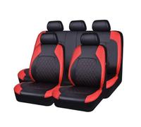LJWAN 9 Piezas Fundas Asientos Coche para Jeep Wrangler JK Sahara Sport 2004-2024 Protector de Asiento Universal de Cuero PU, Conjunto Completo de Accesorios Interiore,Red