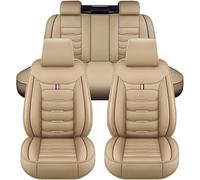 LJWAN Coche Fundas Asientos para Toyota avensis t25 t27 Camry Hilux RAV 4, Cuero Juego Completo de Fundas de Asiento Coches Transpirable Accesorios Coche,Beige