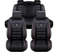 LJWAN Coche Fundas Asientos para Toyota avensis t25 t27 Camry Hilux RAV 4, Cuero Juego Completo de Fundas de Asiento Coches Transpirable Accesorios Coche,Black_Red