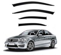 LJWAN Deflectores de Ventana para Mercedes Benz C Class MK3-W204 2007-2014, Laterales Delanteras/Traseras, Tintados en Humo Protector contra Lluvia y Viento