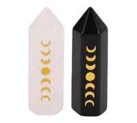 LjwZekyrnt 2 Piezas de Varita de Piedra de Cristal con decoración de Columna Hexagonal para Yoga, meditación, Regalo navideño