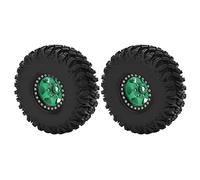LjwZekyrnt 2pcs/set 1.9 Inch 120mm Wheel Rims Tyre for Axial SCX10 D90 1/10 RC Car Upgrade Parts (Verde Negro)