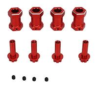 LjwZekyrnt 4 Piezas RC Rueda Hex Hub Aleación de Aluminio Reemplazo 12mm Hex Hubs Extension Combiner para 1/10 RC Climbing Car (Roja)