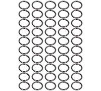 LjwZekyrnt 50 anillos de metal de 0.591 x 0.118 in, material de hierro, resistente, duradero, multifuncional, exquisitos anillos tóricos de metal (Plata Negro)