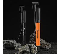 LjwZekyrnt 90PSI Bomba de neumáticos de pie Inflador portátil para Bicicleta de montaña Inflador de Baloncesto Accesorio para Ciclo (Naranja)