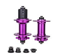 LjwZekyrnt Bujes de Freno de Disco de 6 Pernos Juego de bujes Delanteros y Traseros de montaña de aleación de Aluminio 32 Orificios para HG (Púrpura)