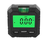 LjwZekyrnt Caja de Nivel Digital Pantalla LCD retroiluminada Base magnética 4 x 90 ° Mini medidor de ángulo Buscador Transportador para Motocicleta automotriz (Negra)