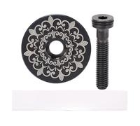 LjwZekyrnt Cubierta para Auriculares de Bicicleta Aleación de 28,6 mm Tapa Superior del vástago de la Horquilla Delantera para patrón de tótem de Bicicleta de Carretera de montaña (Negra)