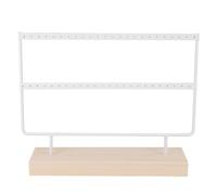 LjwZekyrnt Estante de joyería de Metal de 48 Agujeros Pendientes Collar Soporte de exhibición Percha Organizador de Almacenamiento (Blanca)