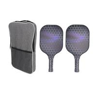 LjwZekyrnt Juego de 2 paletas de Pickleball de Fibra de Vidrio, Raquetas Ligeras de Bolas de pepinillo con Estuche de Transporte para Hombres y Mujeres Principiantes (Bolso Gris)