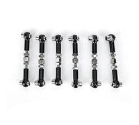 LjwZekyrnt Juego de varillas de amarre de servoenlaces ajustables de 6 piezas para coche RC 1/10 Buggy Tourning Car Accesorios de 47 mm (Negra)