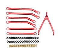 LjwZekyrnt Juego de varillas de dirección RC Soporte de bola de latón Marco de amarre Lazo de goma Accesorios de carcasa de coche RC 1/24 para Axial (Roja)