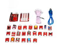 LjwZekyrnt Kit de Aprendizaje de Placa de Desarrollo para Principiantes Sensores de programación gráfica con módulo LED y Cables