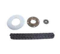 LjwZekyrnt T8F Front Rear Sprocket Chain Kit Steel 120 Links Chain 13T 10mm H Hole Front Sprocket 44T 4 Hole Sprocket Toothless Freewheel for Motorcycle