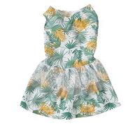 LjwZekyrnt Vestido de Verano para Perros, Vestido de Perrito Lindo con patrón de Hojas Exquisito a la Moda para Gatos y Cachorros (S)