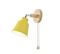 LJYKBFL Aplique de Pared Giratorio Moderno para Interiores con Interruptor de cordón, Aplique de Aluminio Amarillo para habitación Infantil, Dormitorio, Pasillo, Estudio, Cocina y Bar - Accesorio E27