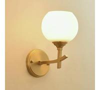 LJYKBFL Apliques de Pared de Vidrio Amen - Lámpara con diseño de Bola Blanca, lámpara de Pared Simple de un Solo Cabezal E27, Chaner