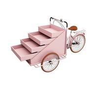 LJYKBFL Carrito de Venta móvil con Triciclo - Quiosco de Comida Rosa para Helados, refrigerios, Bebidas y café - Remolque Triciclo versátil para Eventos y Festivales al Aire Libre