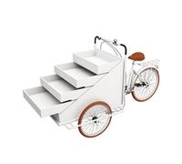 LJYKBFL Carrito de Venta móvil con Triciclo: quiosco de Helados, refrigerios y Bebidas, Puesto de Flores y café, Remolque de Comida Blanco para Eventos al Aire Libre, Festivales y mercados.