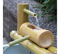 LJYKBFL Fuente de bambú con Bomba, Fuente de Agua con Detalles de bambú Estilo Feng Shui, Fuente Decorativa para jardín Zen Interior/Exterior, 35 cm (40 cm)