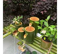 LJYKBFL Fuente de bambú de 60 cm, Fuente de Agua con Bomba y Rueda hidráulica, Adornos para jardín y hogar, Ideales para paisajes.