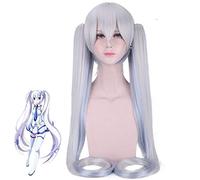 LJYNB Anime Cosplay Peluca Snow Hatsune Disfraz Pelucas con coletas Fiesta de Halloween Pelucas de nieve + Gorro de peluca