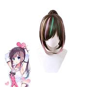 LJYNB Anime Kizuna Ai Cosplay pelucas Youtuber 1st Live Hello World 65cm larga cola de caballo peluca de pelo sintético Perucas + red de pelo gratis