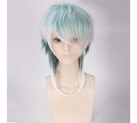 LJYNB Gradiente de pelo corto Lolita fiesta peluca de pelo sintético Vogue Sexy hombre Cosplay Anime pelucas + gorro de peluca gratis