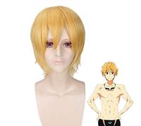 LJYNB Gratis Iwatobi Swim Club Hazuki Nagisa Cosplay peluca pelo sintético resistente al calor Anime juego de rol pelucas de disfraz + gorro de peluca