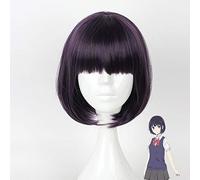 LJYNB Japan Anime Kuzu no Honkai Yasuraoka Hanabi cosplay WIG Comic con Girl Yasuraoka Hanabi dark purple Hair Wig lolita wig