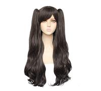 LJYNB Japanese Fate stay night mujeres Tohsaka Rin cosplay peluca juego de rol pelo negro con 2 colas de caballo peluca lolita pelos sintéticos negros